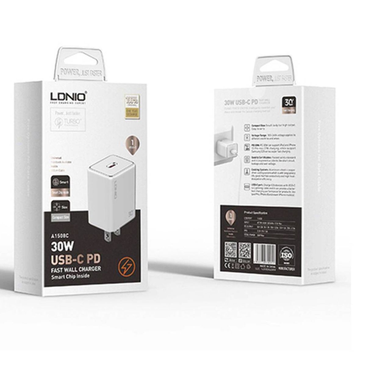 LDNIO - Cargador De 30w IPhone 13, 13 Pro, 13 Pro Max + Cable de 1mt