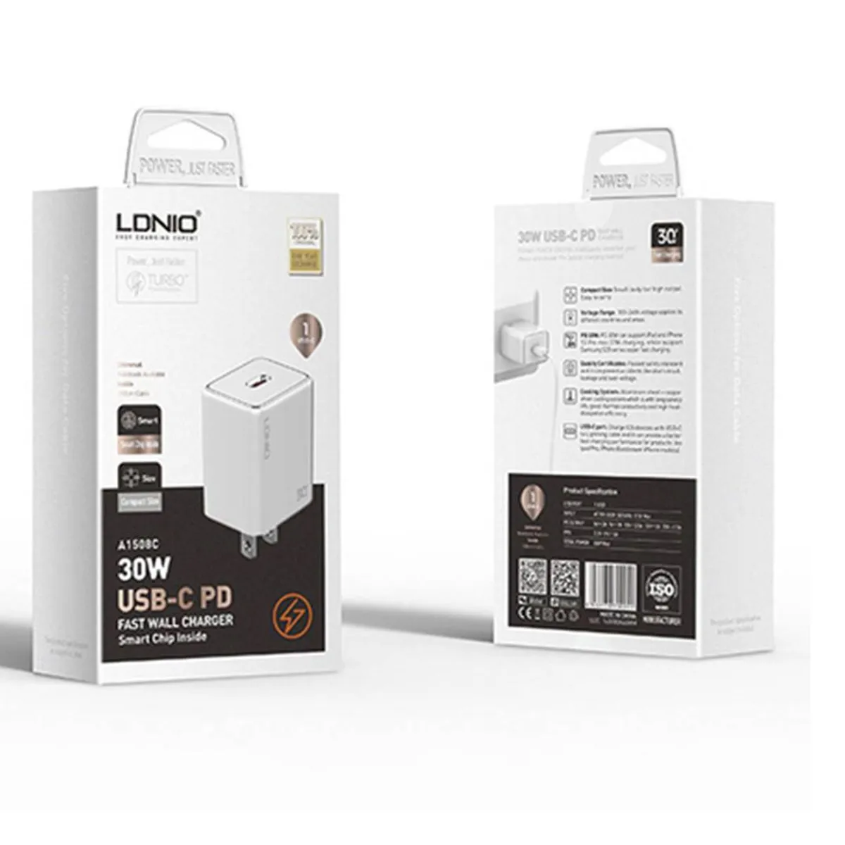 LDNIO - Cargador De 30w IPhone 13, 13 Pro, 13 Pro Max + Cable de 1mt