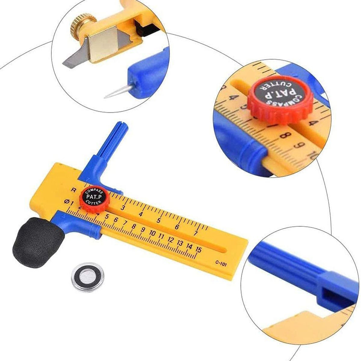 GENERICO - Compás Cortador De Circulos De Papel Cutter 10mm-150mm