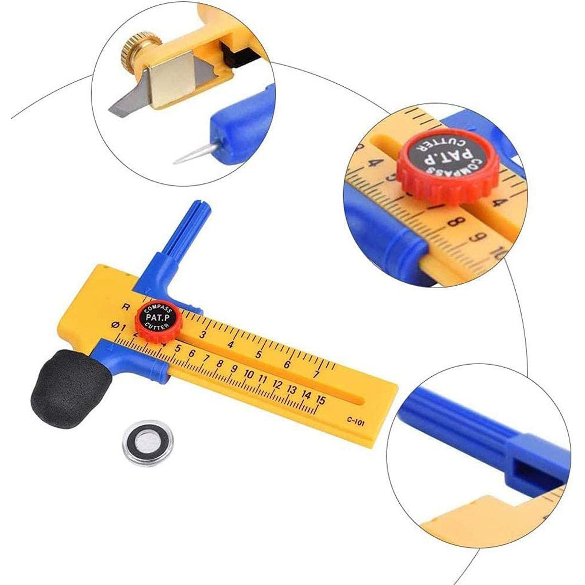 GENERICO - Compás Cortador De Circulos De Papel Cutter 10mm-150mm