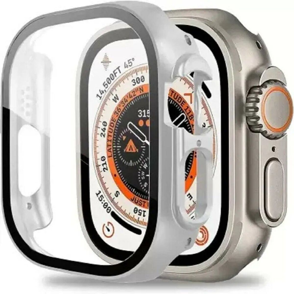 GENERICO - Bumper Apple Watch Convertidor a Ultra 44MM  Plateado