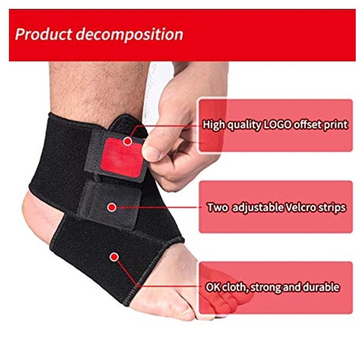 TODO FIT - Tobillera Ajustable de Neoprene Soporte y Compresión para Lesiones y Deporte