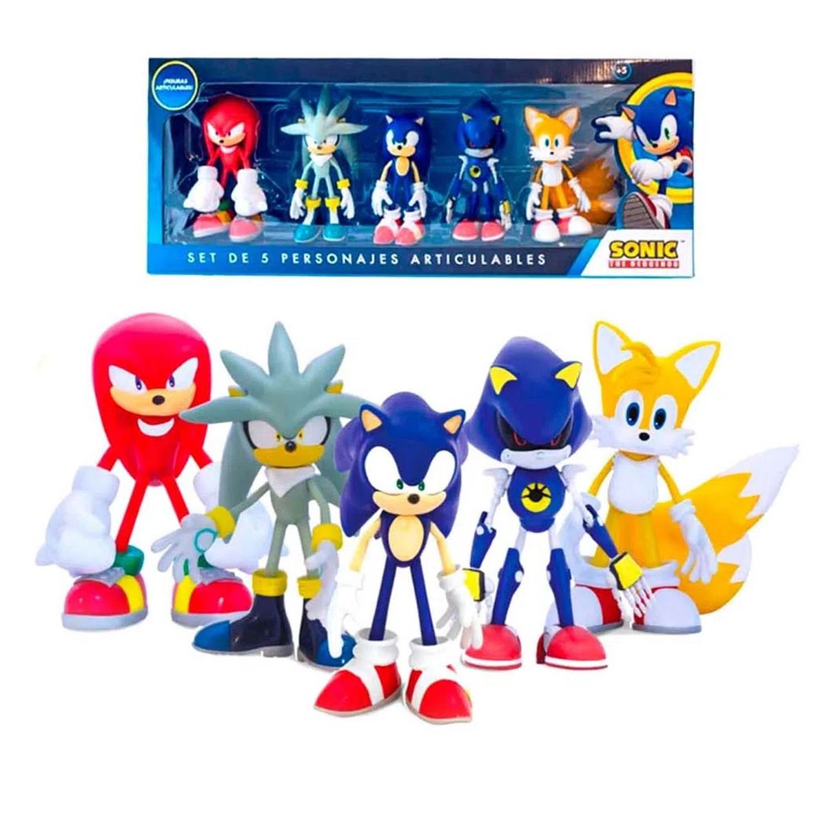 SONIC - Set de Muñecos Sonic y sus Amigos Articulables M5 Rojo