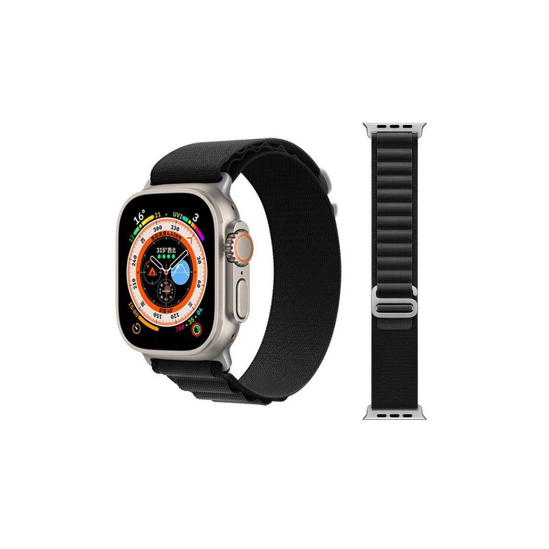 GENERICO - Correa Nylon Alpine - Negro 42mm 44mm 45mm 49mm