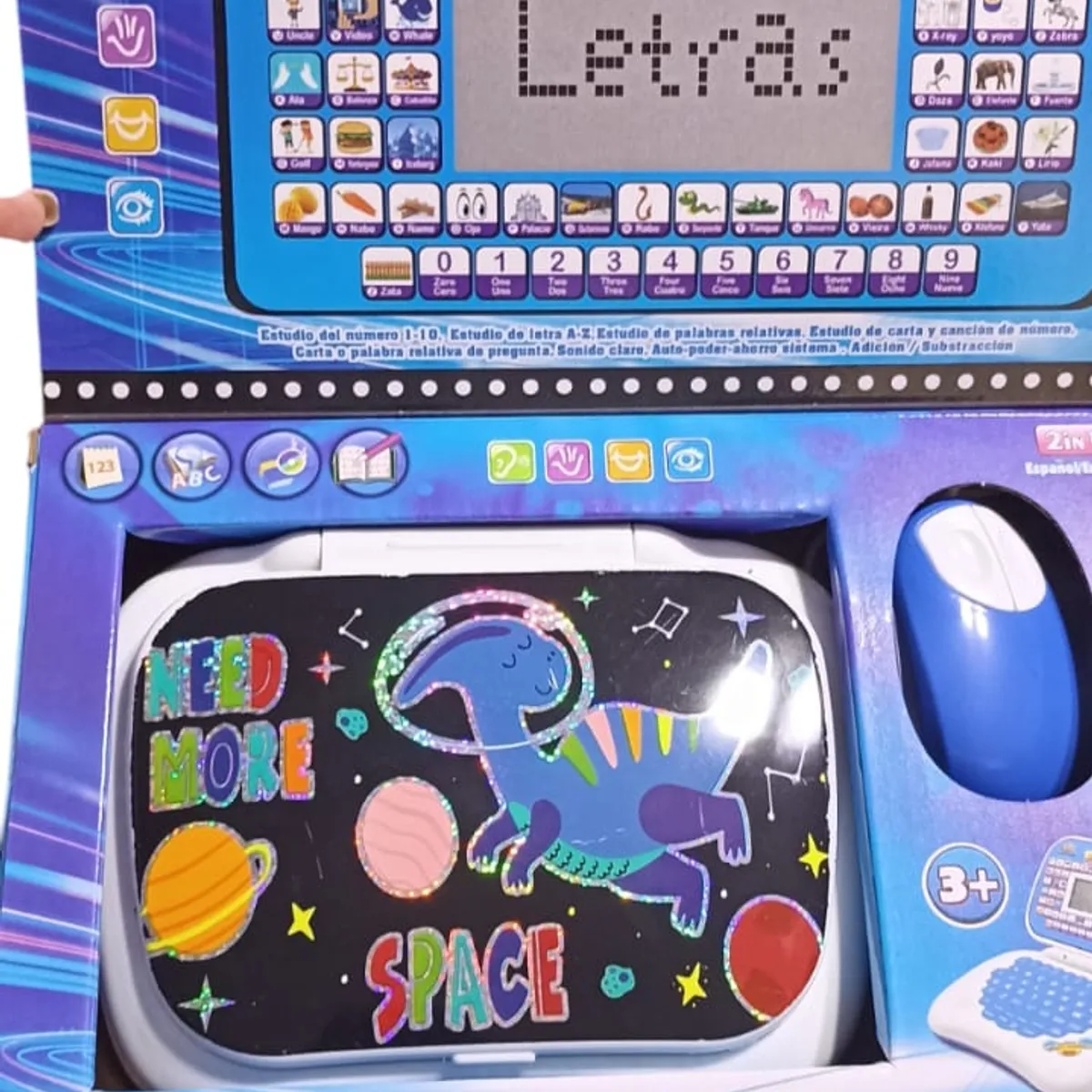 GENERICO - MINI LAPTOP EDUCATIVA  CON MOUSE NUEVOS MODELOS CELESTE