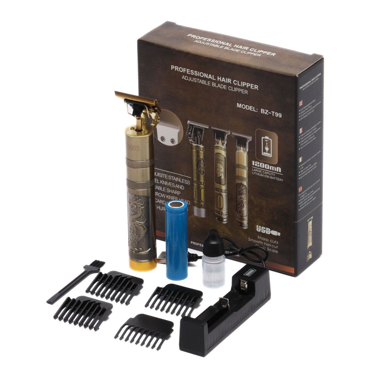 GENERICO - Afeitadora y Cortadora de Barba Recargable Trimmer Profesional