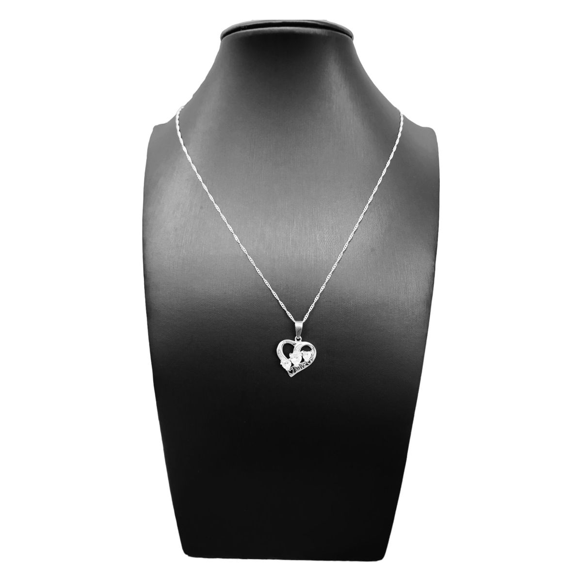 GENERICO - Collar Mujer Corazon Plata 950 Circón Suizo Color Blanco