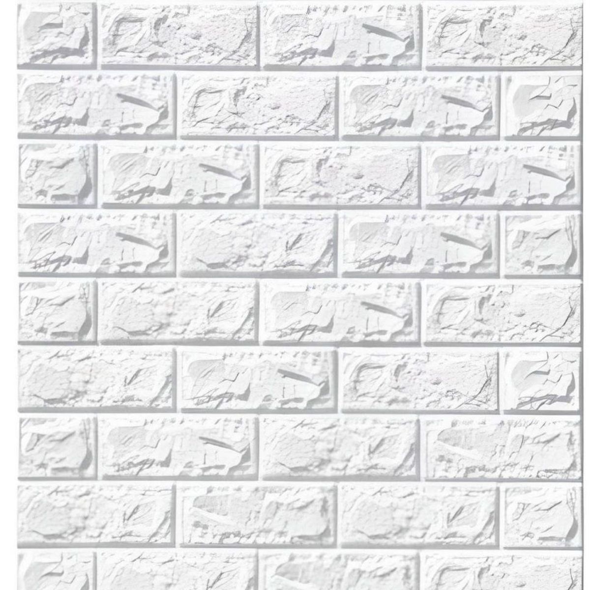 GENERICO - Pack x 6 Pcs Papel Tapiz Autoadhesivo Decoración 3D Ladrillo Blanco