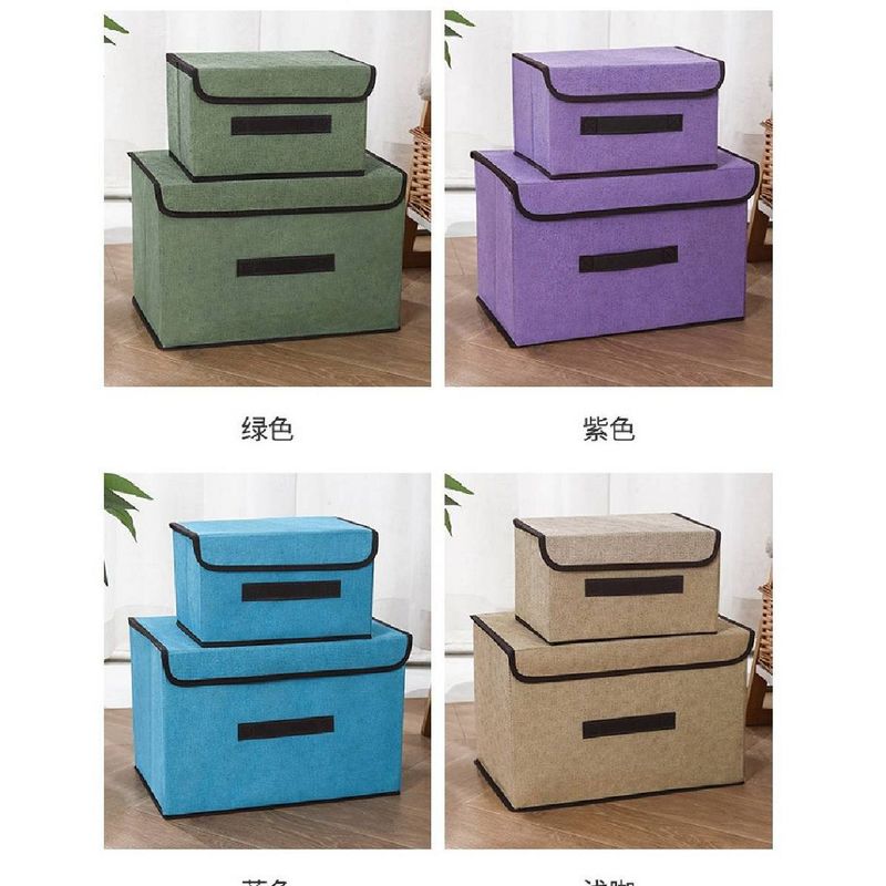 GENERICO - Caja de Almacenamiento con Tapa Portátil Plegable 36x24x23 cm Morado