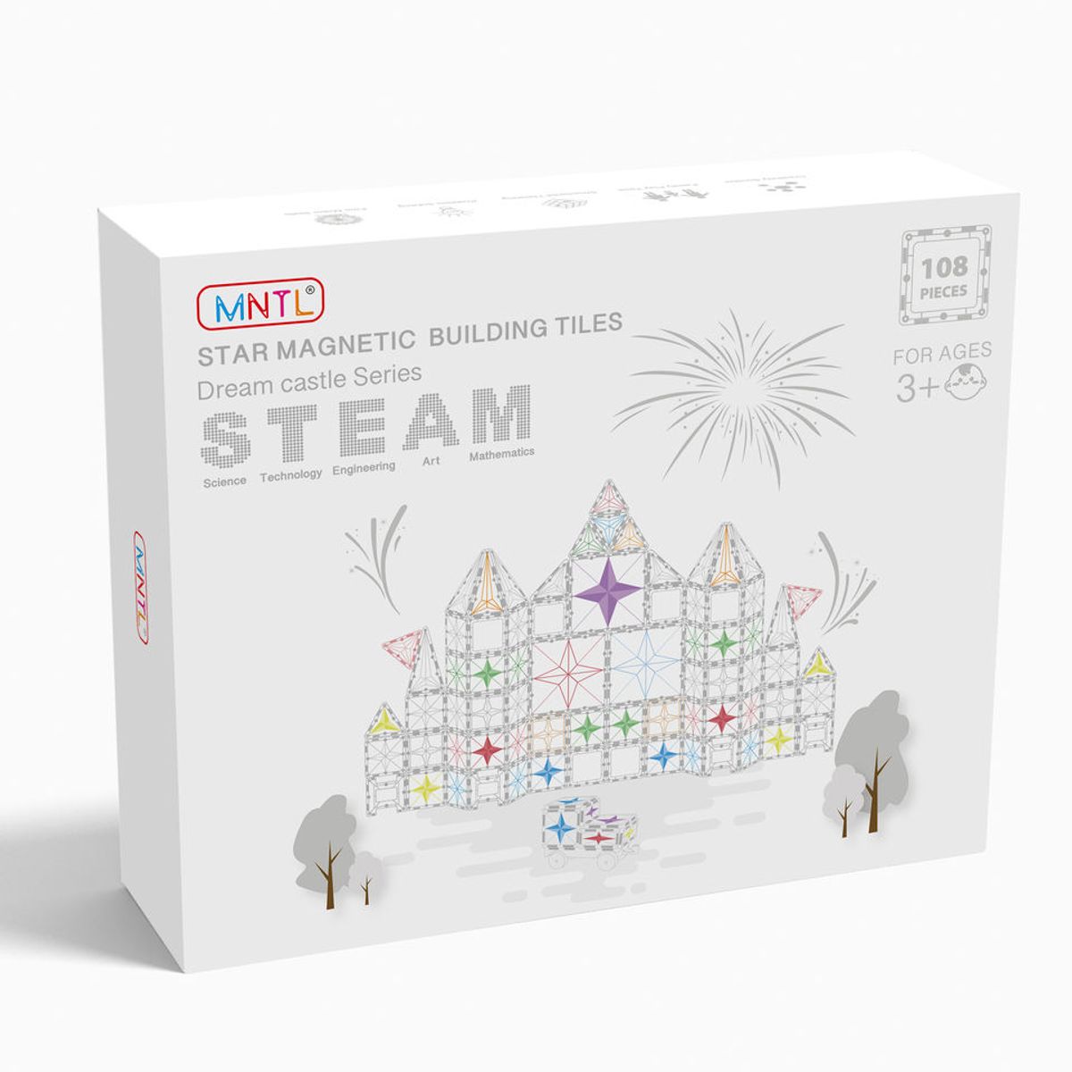 GENERICO - BLOQUES MAGNETICOS EDUCATIVOS 108 PIEZAS SERIE DREAM CASTLE