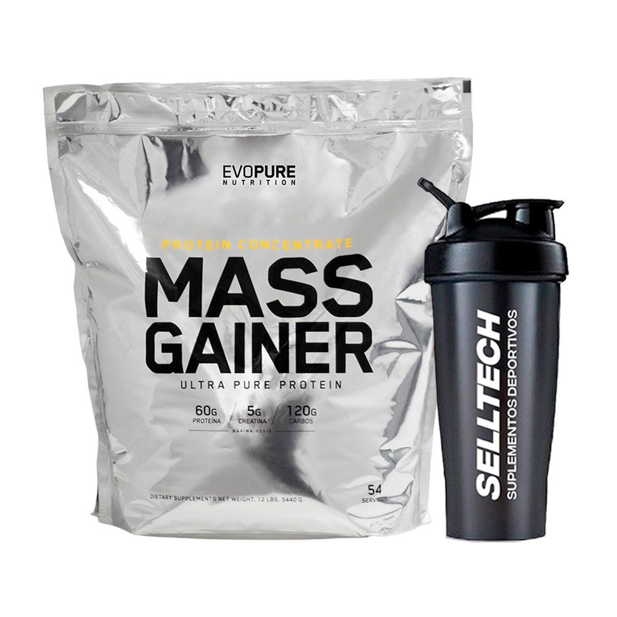 EVOPURE NUTRITION - Mass Gainer Evopure 12 lb Chocolate + Shaker