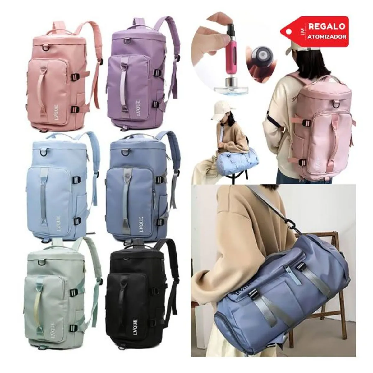 GENERICO - Mochila Bolso de Viaje Multiusos Bolsa de Gimnasio Maleta Deportiva