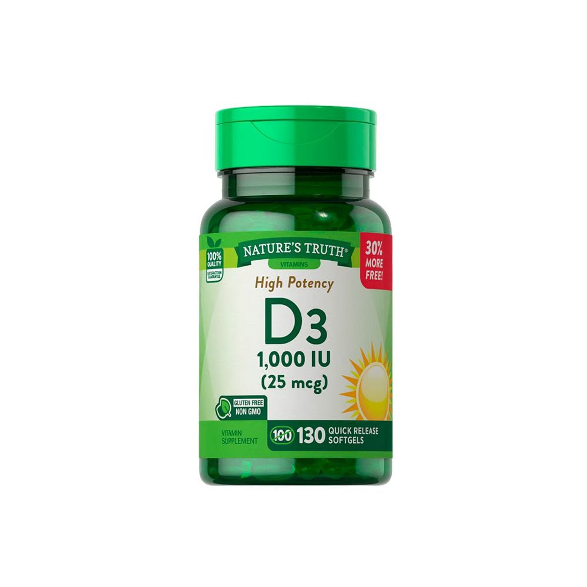 NATURE'S TRUTH - Vitamina D3 Nature'S Truth 1,000 Iu 130 Softgels