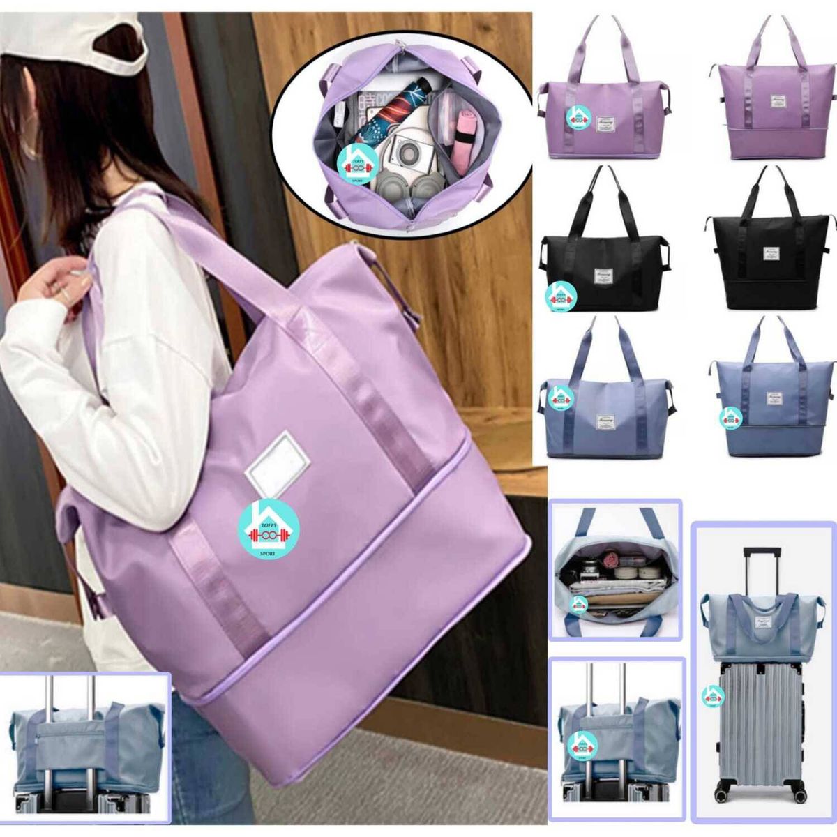 GENERICO - Bolso Maleta de Viaje y Entrenamiento Expandible Impermeable