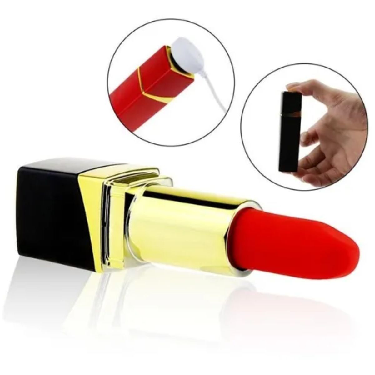 GENERICO - Vibrador Lápiz Labial Usb 10 Veloc Recargable