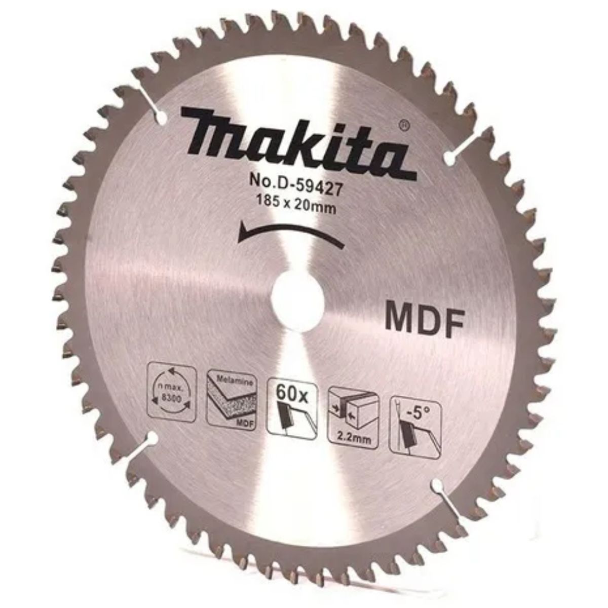 MAKITA - Disco Sierra Para Melamine y MDF 7.1/4" x 1" 60 D. Makita D-59427 - Gris