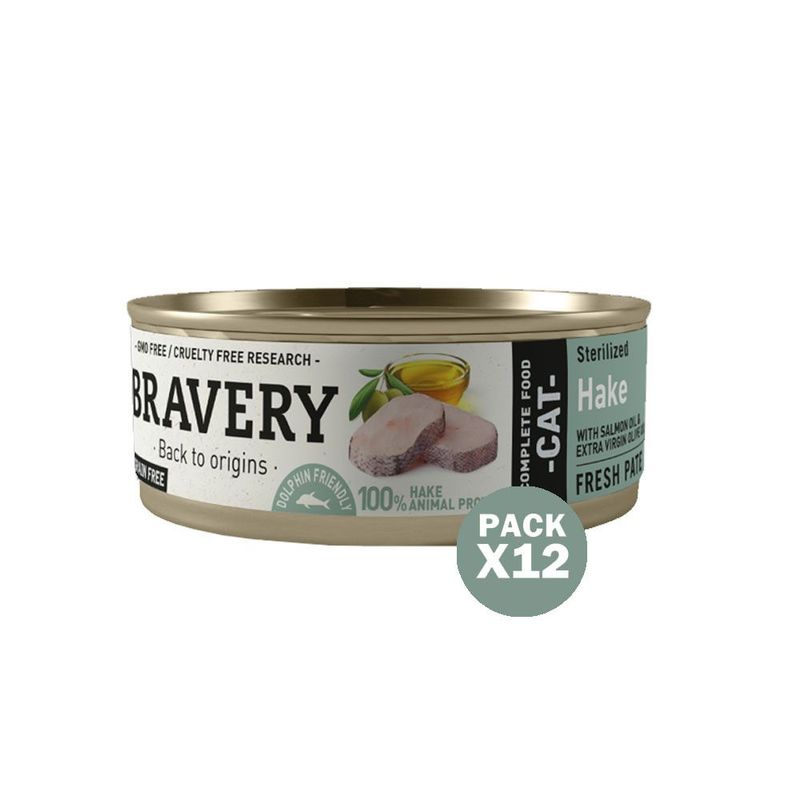 BRAVERY - Bravery Merluza Gatos Esterilizados Lata 70gr x12und