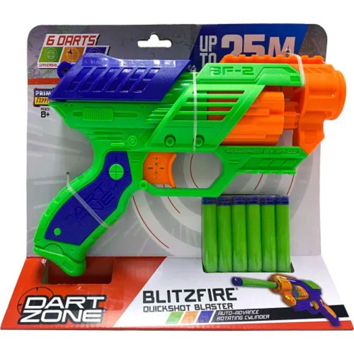 DART ZONE - Lanzador de Dardos Blitzfire Tiro Rápido Blaster x1