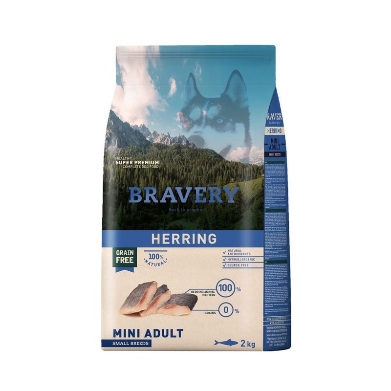 BRAVERY - Alimento Bravery Herring Mini Adulto Raza Pequeña 2Kg