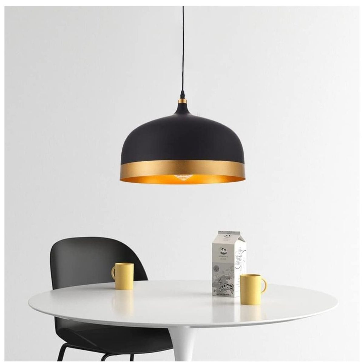 GENERICO - Lámpara colgante redondo negro e27
