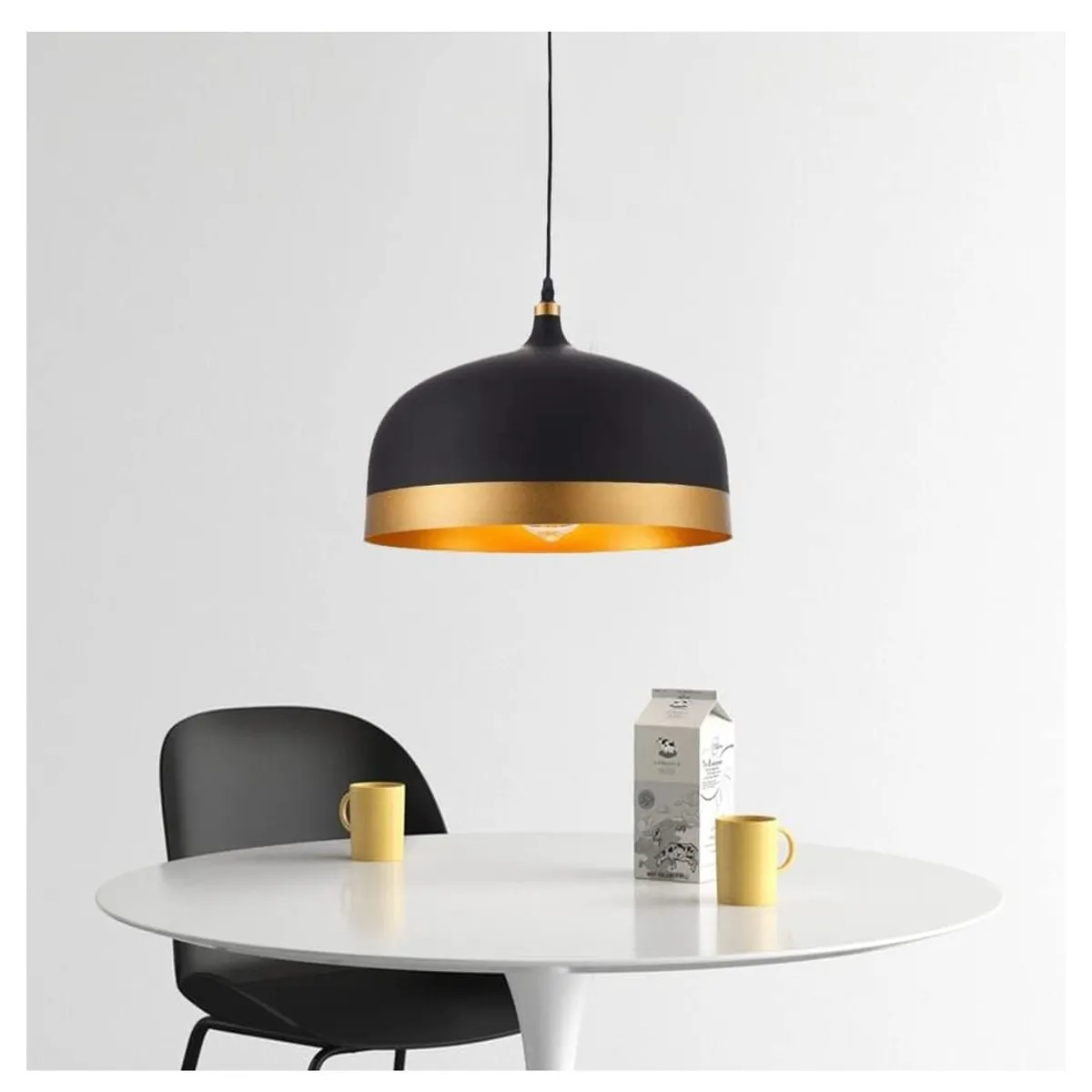 GENERICO - Lámpara colgante redondo negro e27