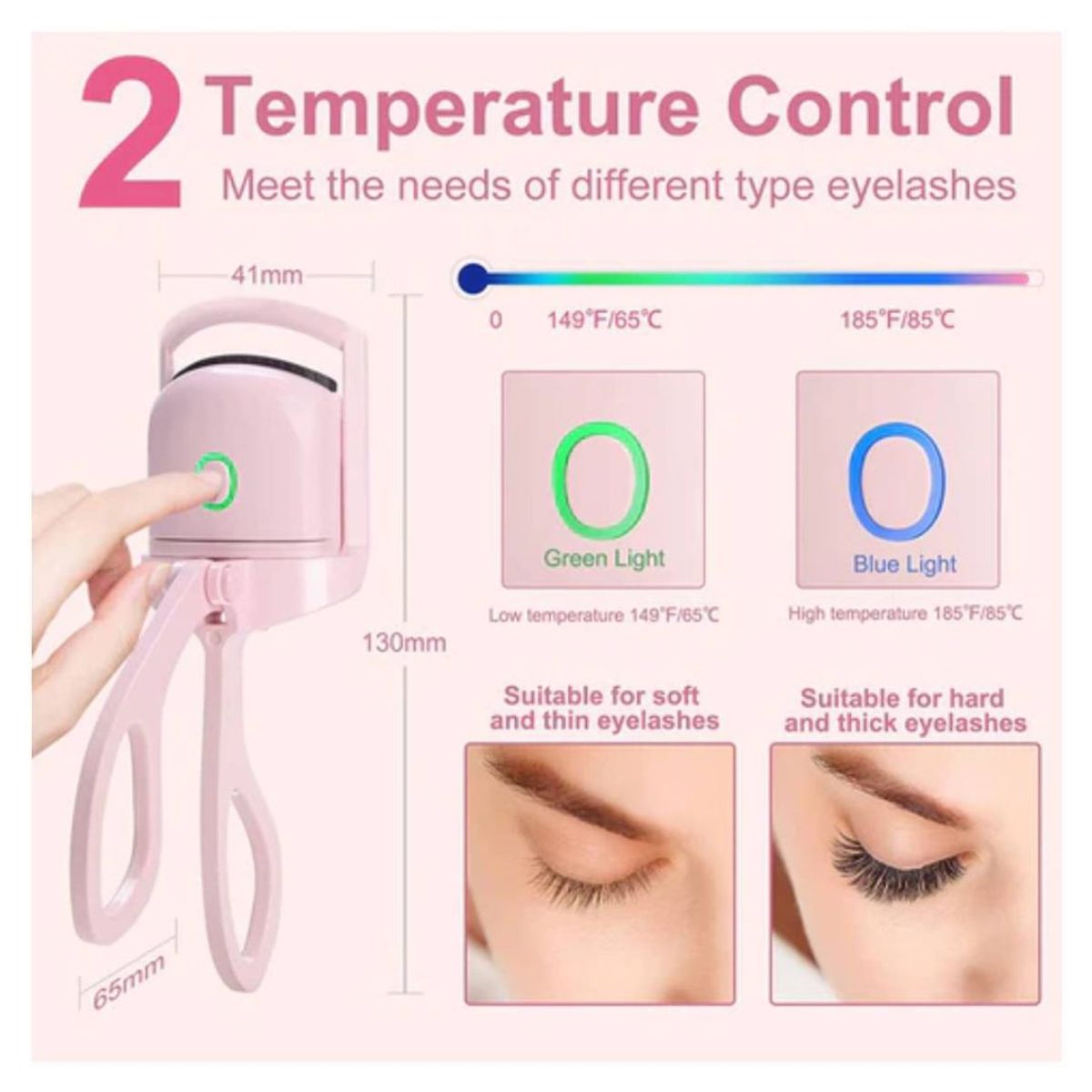 OEM - Rizador de Pestañas Eléctrico Rosado