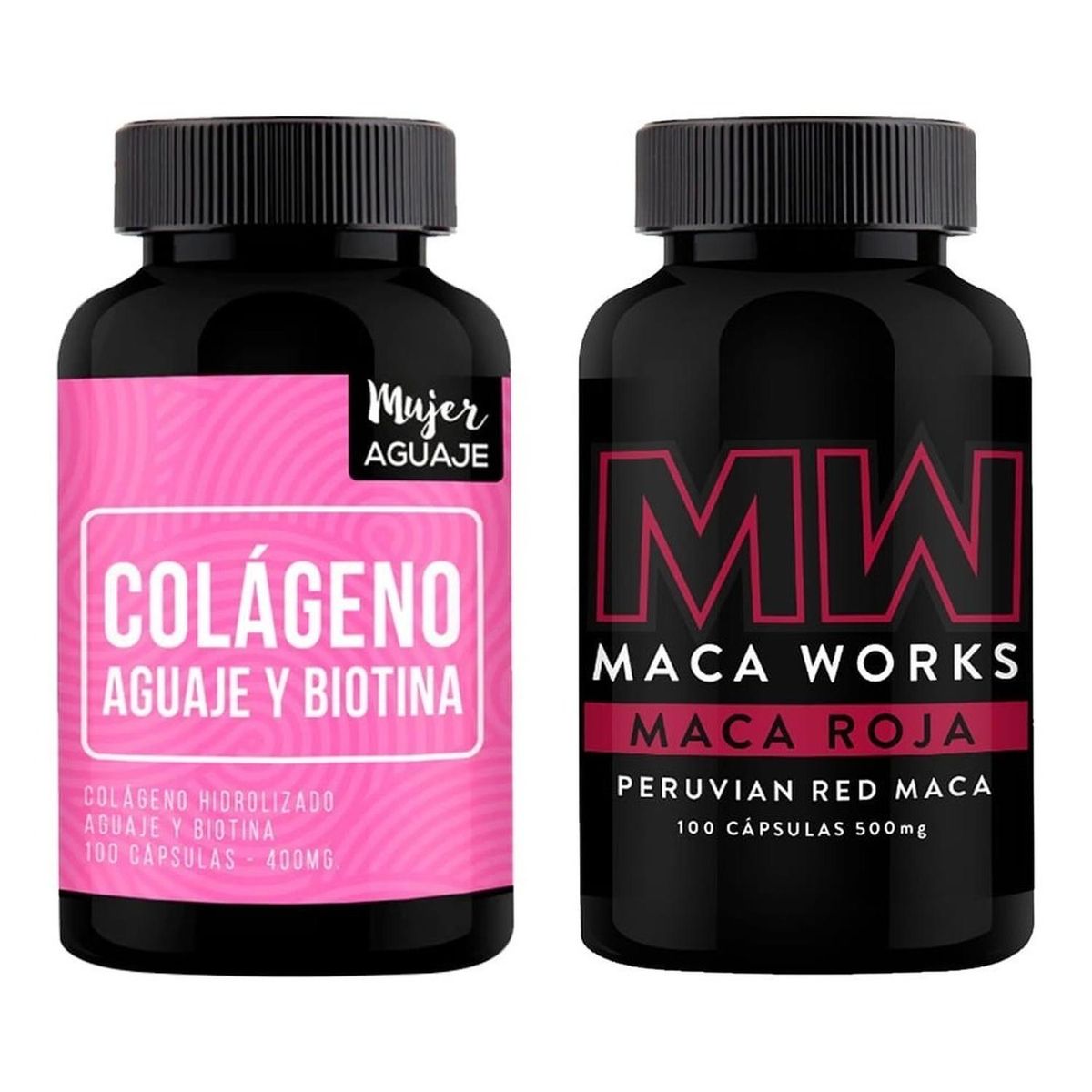 LIMA NATURALS - Colágeno Aguaje & Biotina Cápsulas + Maca Roja Cápsulas Maca Works