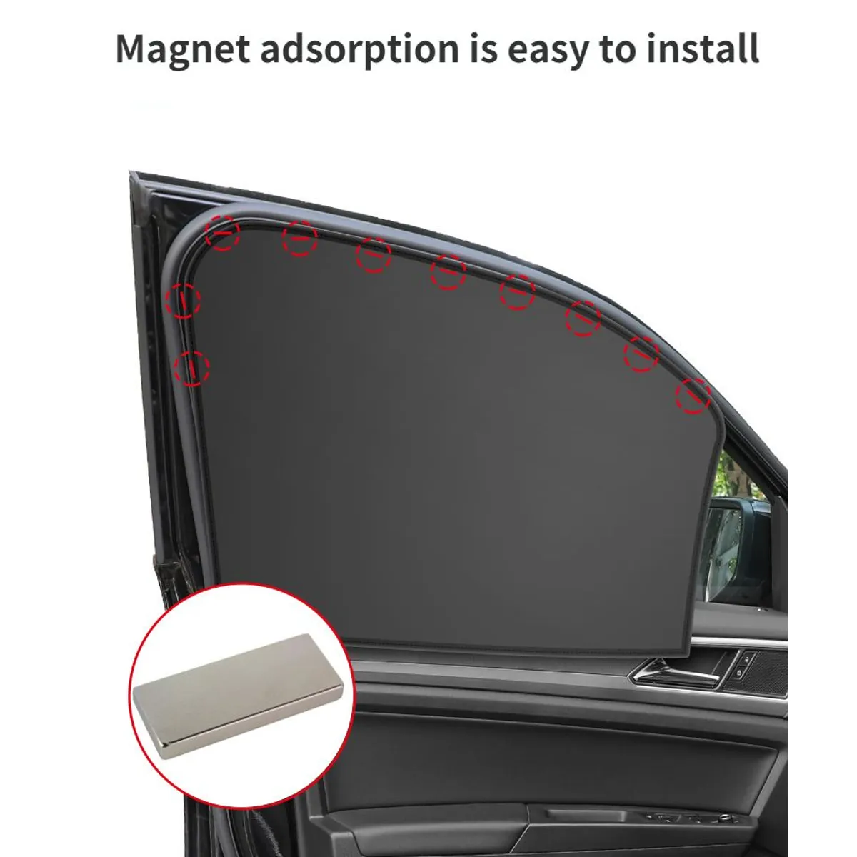 GENERICO - 1 CORTINA DELANTERA MAGNÉTICA PARA AUTO CON PROTECCIÓN UV