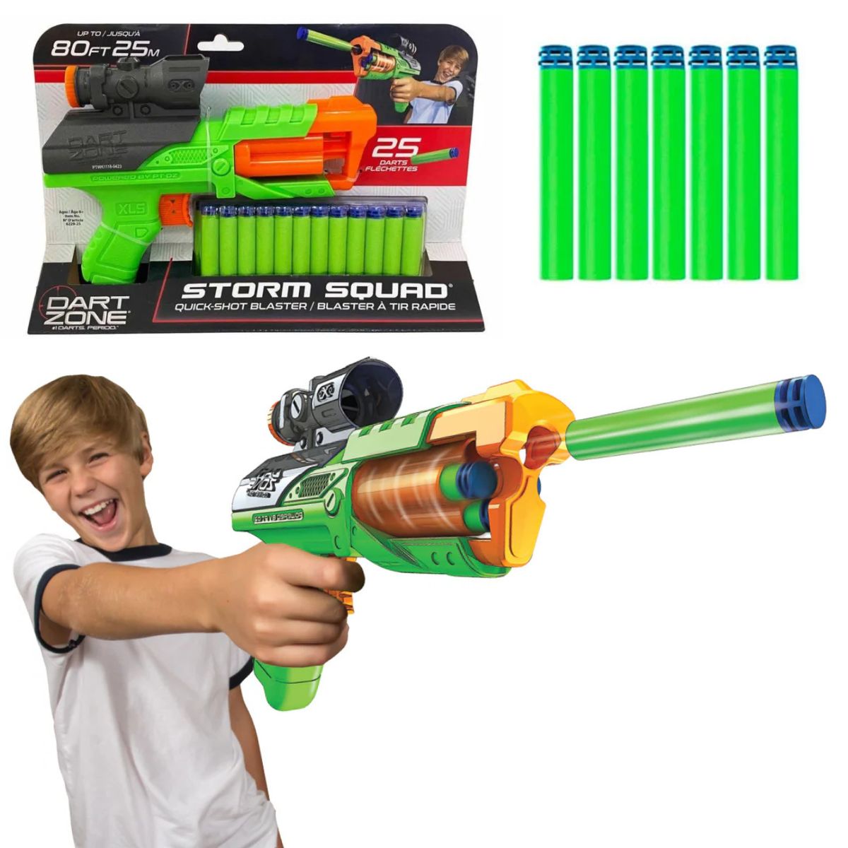 DART ZONE - Lanzador de Dardos Tiro Rápido Blaster + 25 Dardos