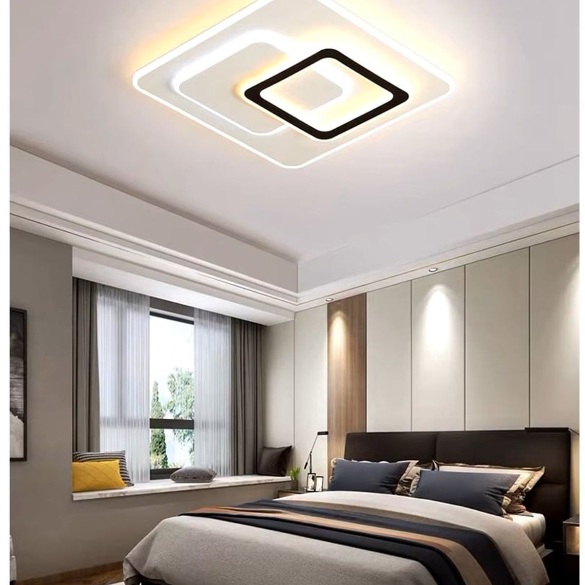 GENERICO - Lampara Techo LED cuadrada Incluye control remoto