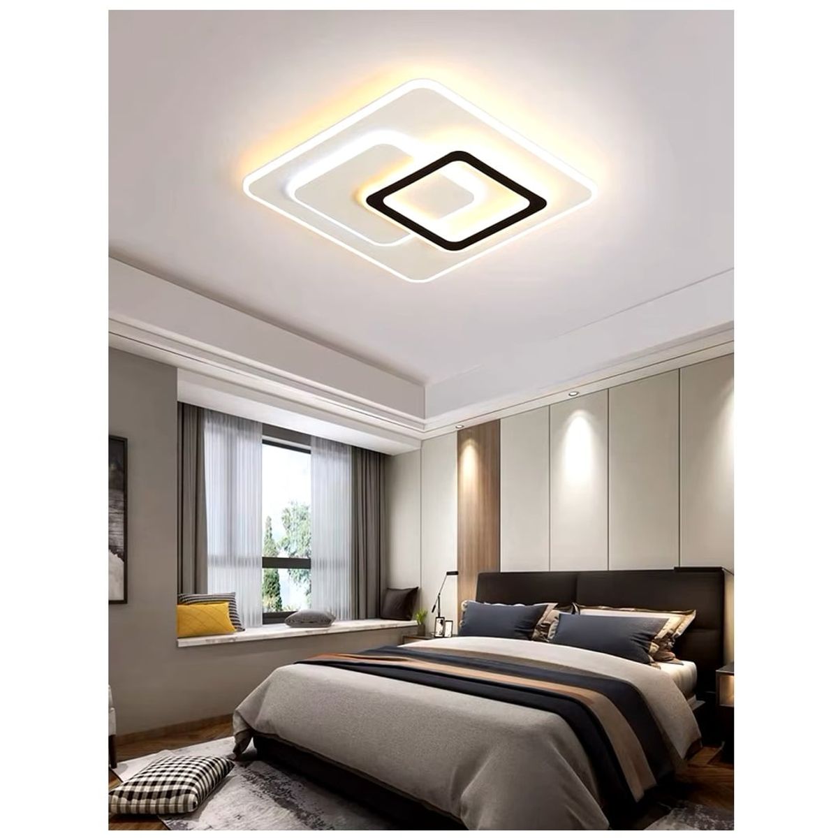 GENERICO - Lampara Techo LED cuadrada Incluye control remoto