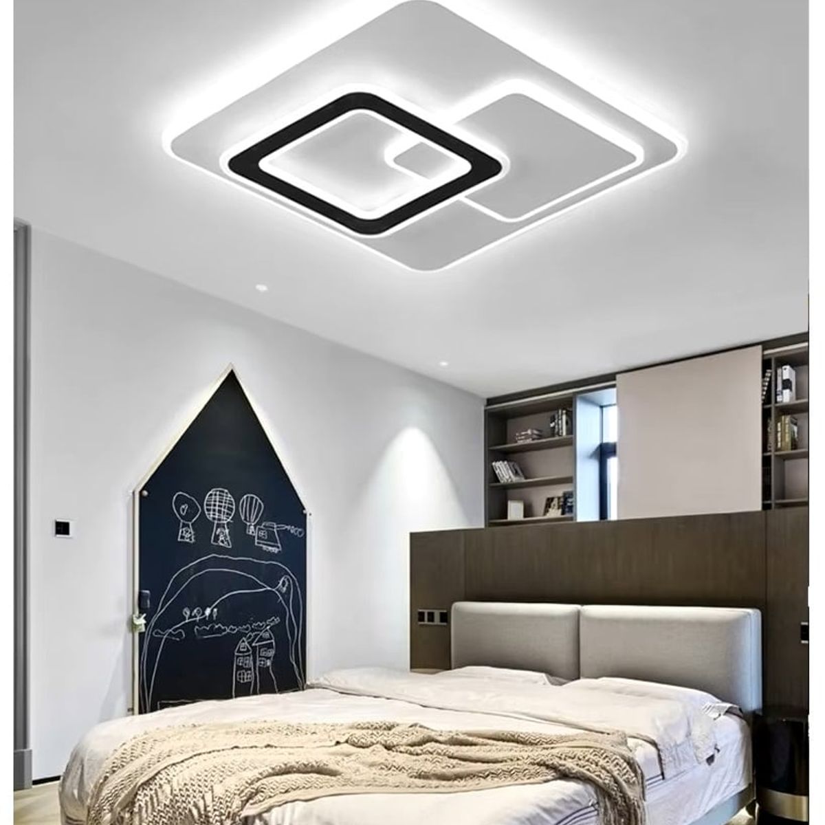 GENERICO - Lampara Techo LED cuadrada Incluye control remoto