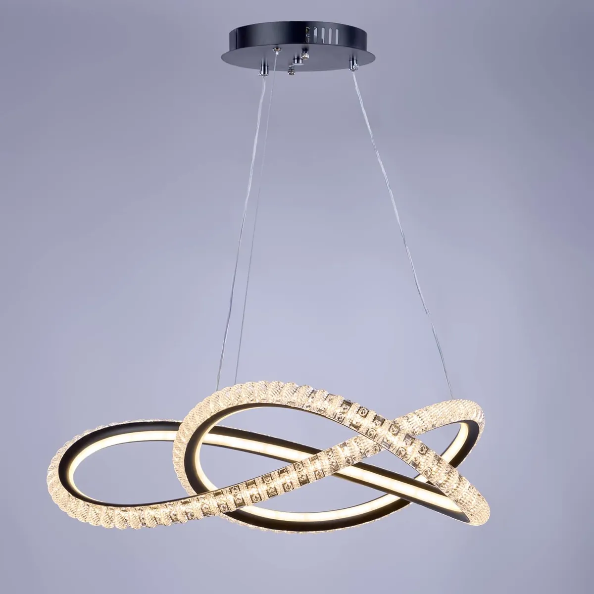 GENERICO - Lampara colgante led forma de infinito incluye control remoto