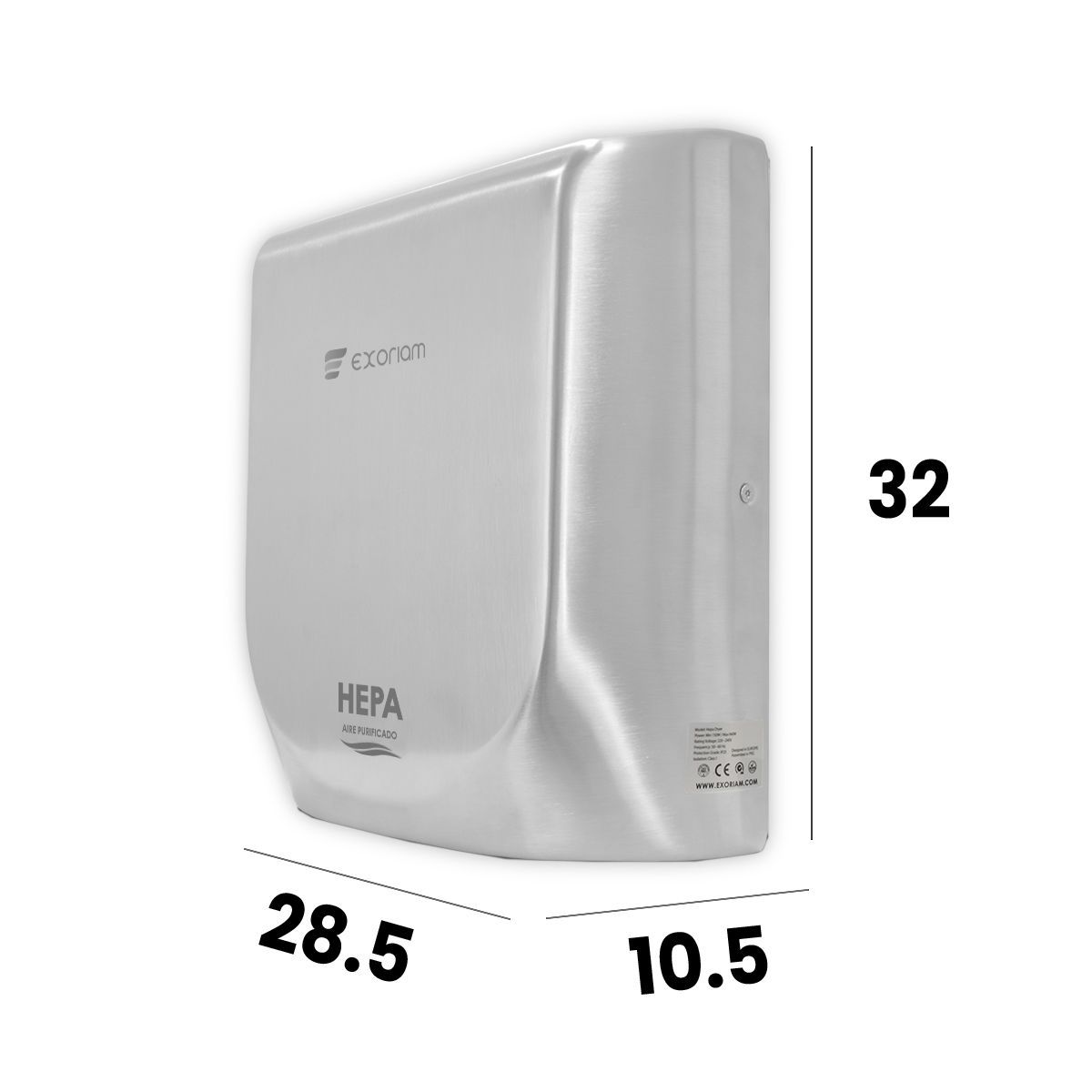 EXORIAM - Secamanos Eléctrico con Sensor Automatico de Aire