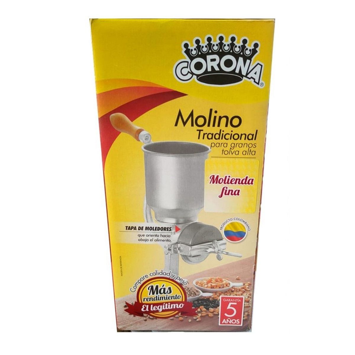 GENERICO - Molino para Granos Manual Marca Corona con Tolva Alta