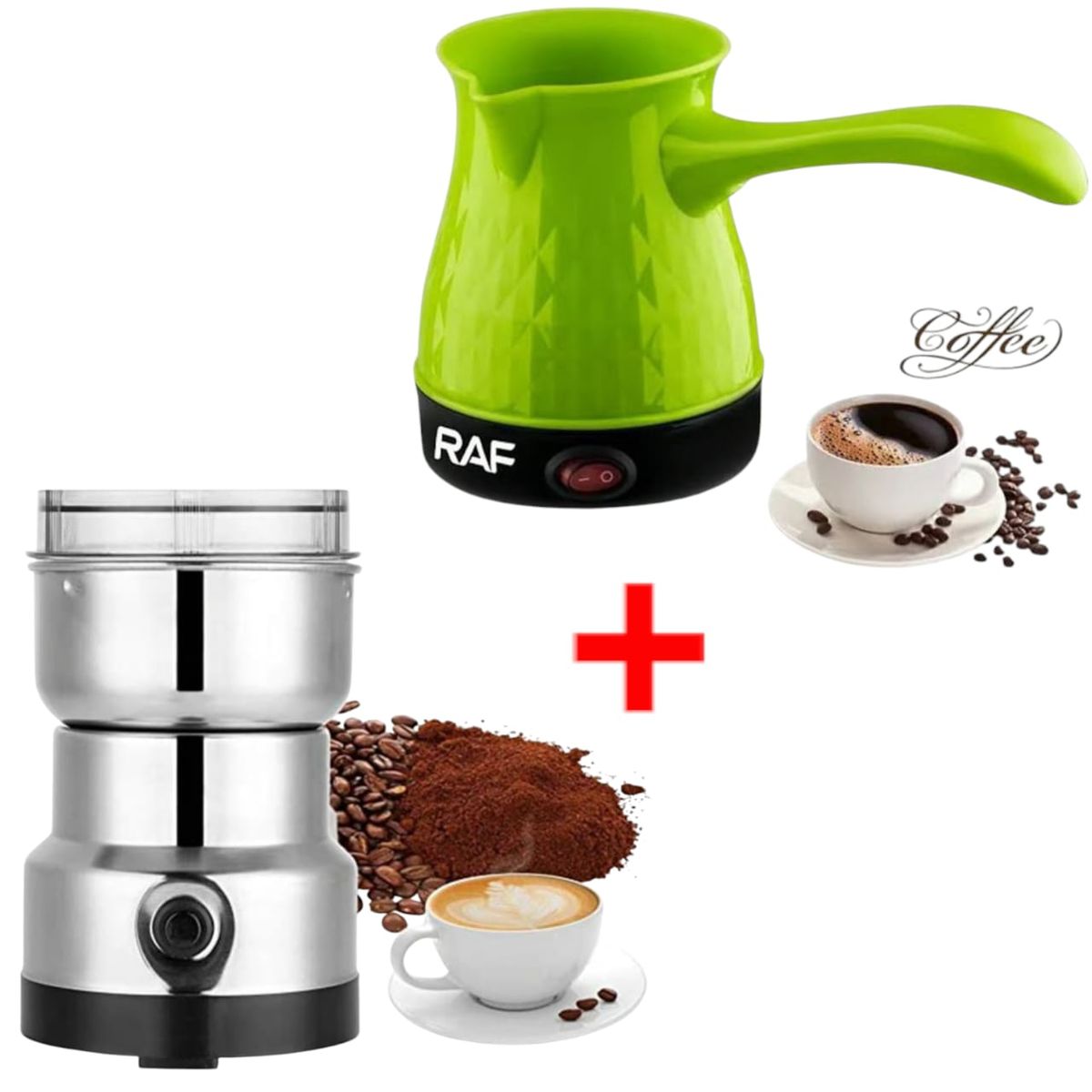 OEM - Combo 2 en 1  Cafetera Turca Y Molinillo de Granos de Café