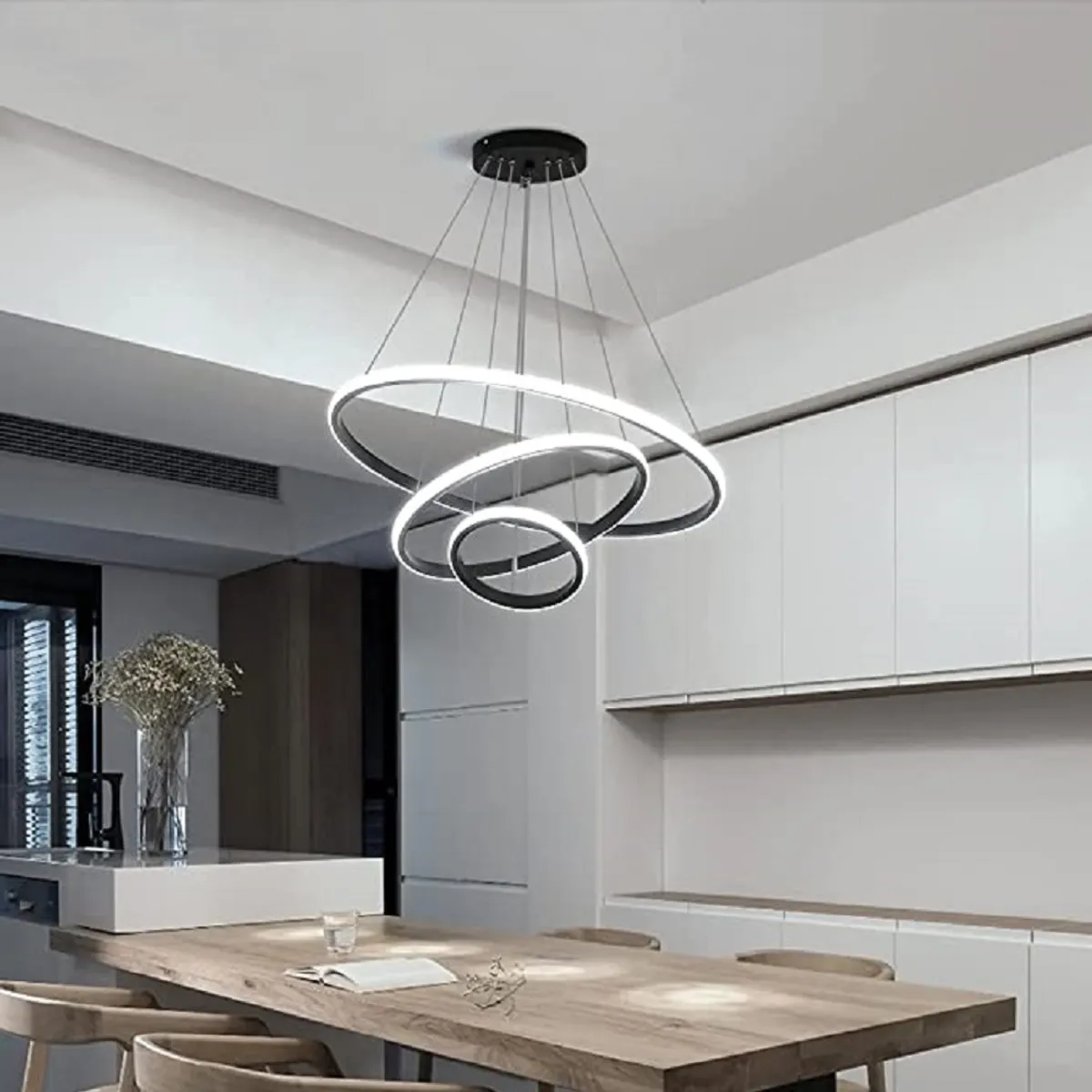 GENERICO - Lampara colgante 3 ARO LED Incluye control remoto