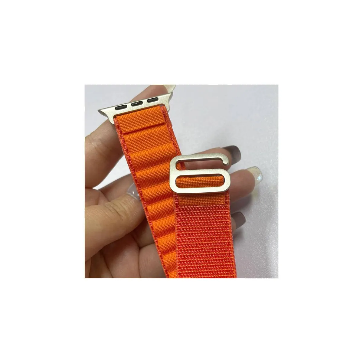 GENERICO - Correa de Nylon Para Apple Watch Anaranjado  42mm 44mm 45mm 49mm
