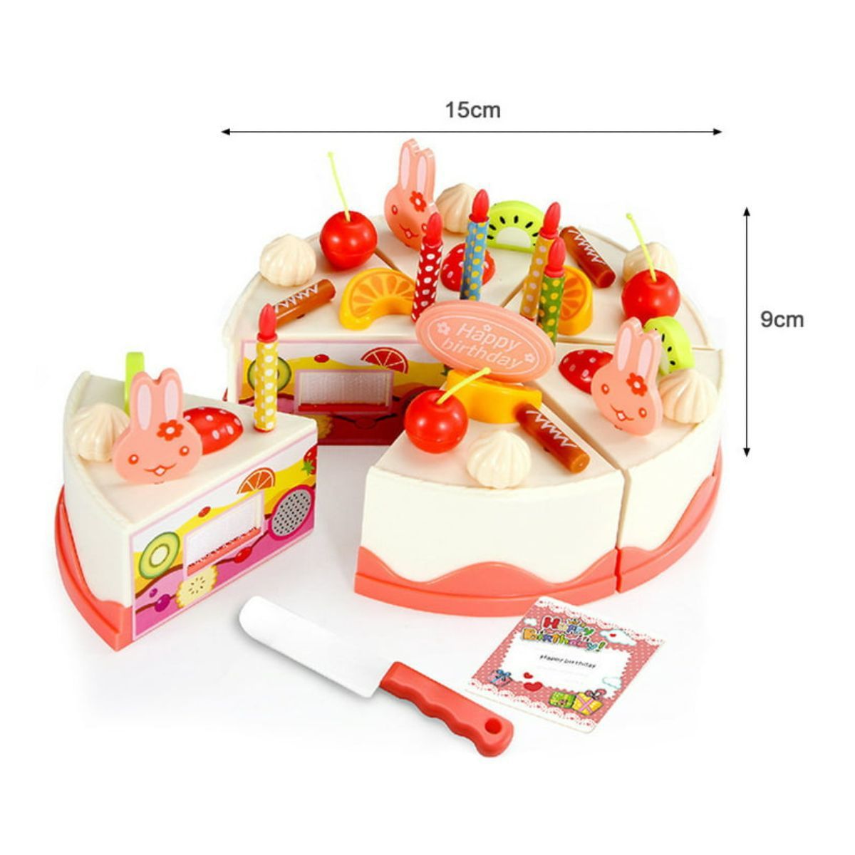 GENERICO - JUGUETE DE TORTA DE CUMPLEAÑOS DIDACTICA 38 PCS PARA NIÑOS