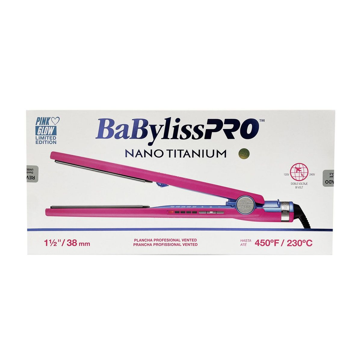 BABYLISS PRO - Plancha BaBylissPRO Vented 1/1.5" Pink Glow