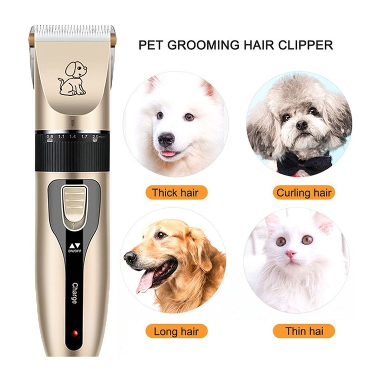 OEM - Maquina Corta Pelo Mascota KIT Completo Inalambrica