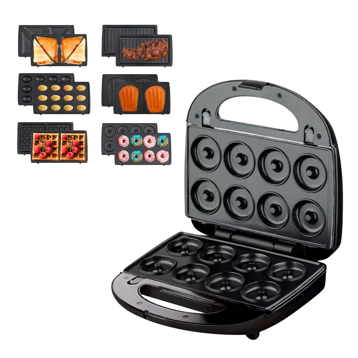 BUYPAL - Maquina Mini Donas 6 en 1 Multifuncional Antiadherente