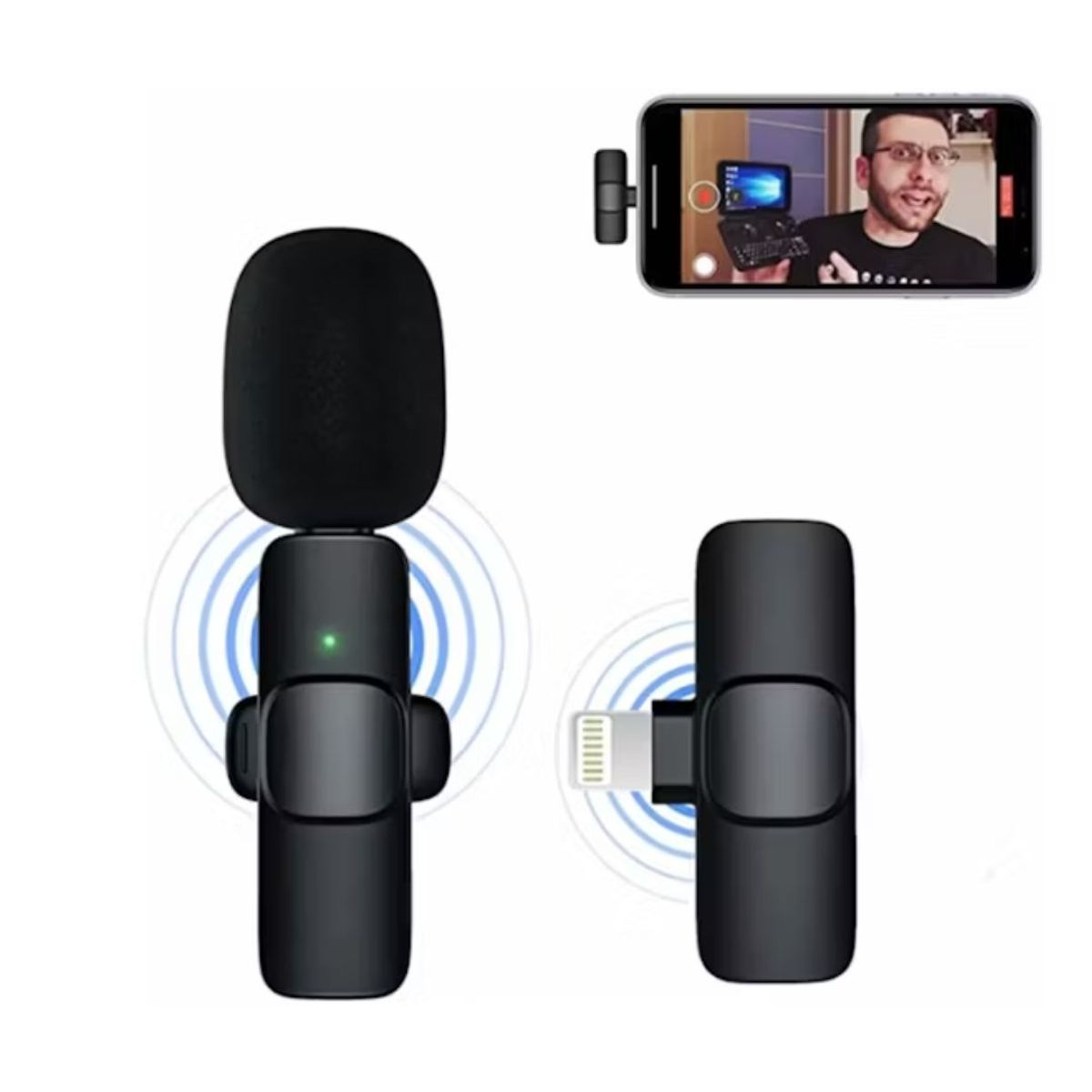 GENERICO - MICROFONO SOLAPERO INALAMBRICO PECHERO PARA CELULAR IPHONE