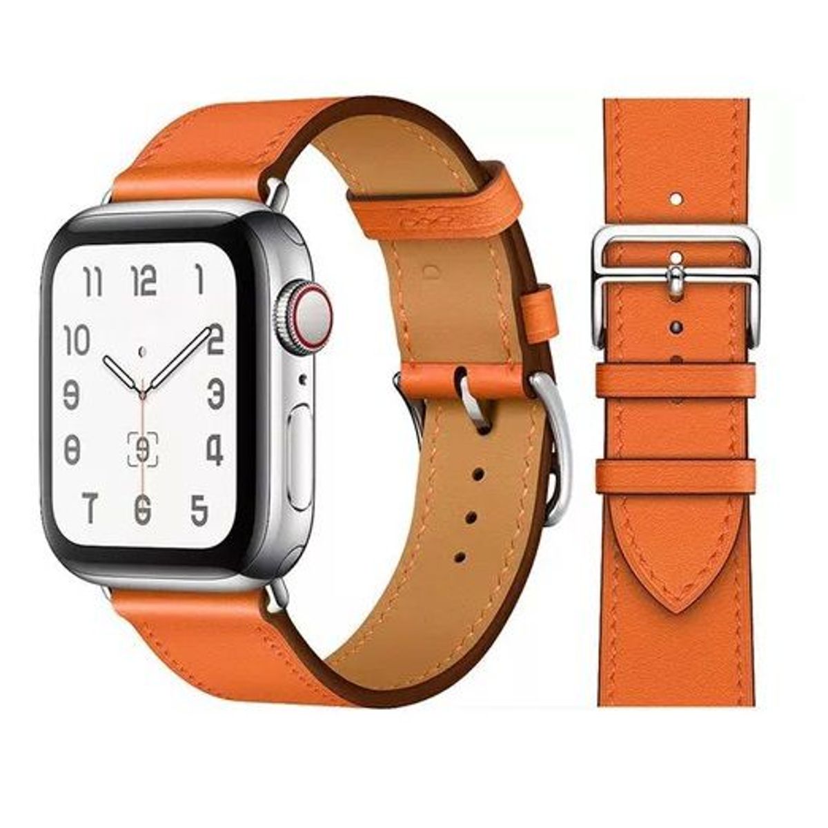 GENERICO - Correa De Cuero Naranja Claro Para Smartwatch Y Watch 38-40-41mm