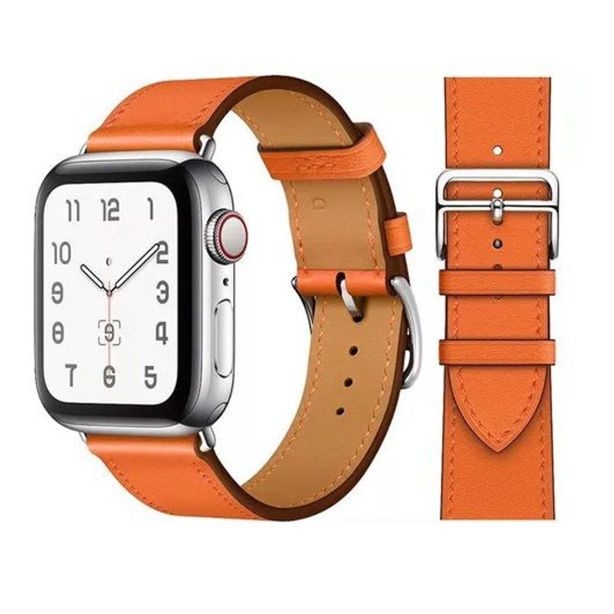 GENERICO - Correa De Cuero Naranja Claro Para Smartwatch Y Watch 38-40-41mm