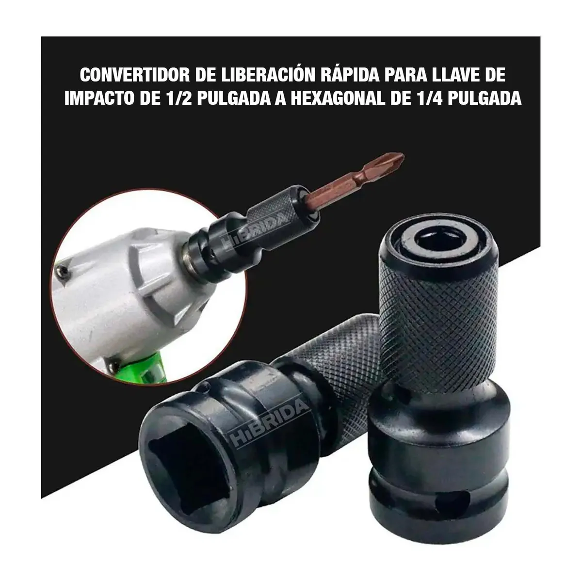 ADAPTADOR LLAVE DE IMPACTO 12 ATORNILLADOR MADERA - adaptador-4043, marca XTD - Foto 3