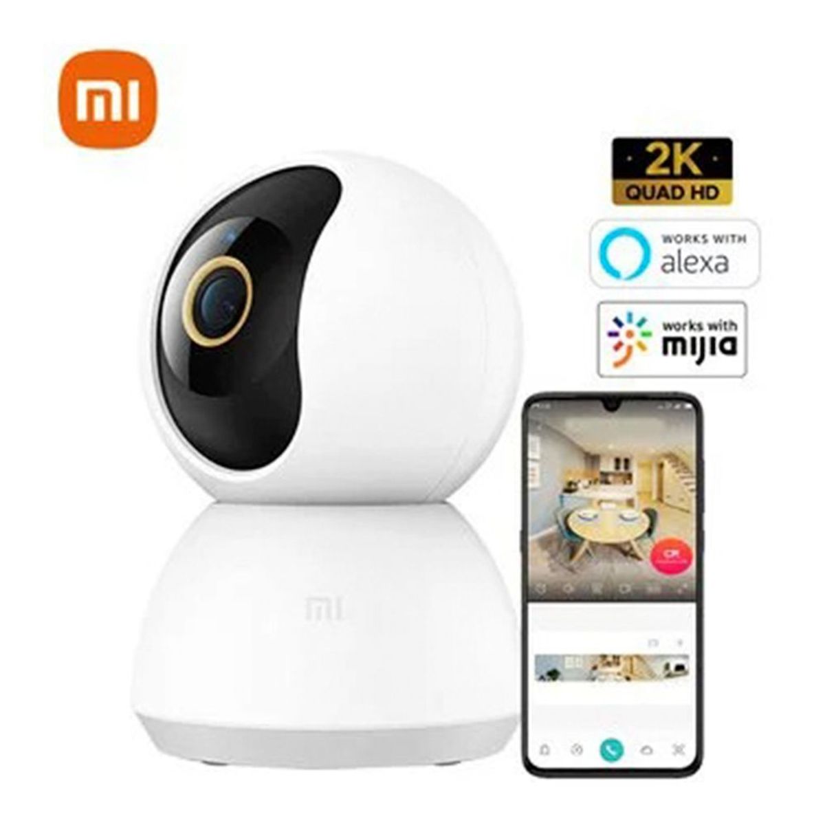 XIAOMI - Cámara de Seguridad IP Xiaomi Mi 360° Home Security 2K C300 con viision nocturna