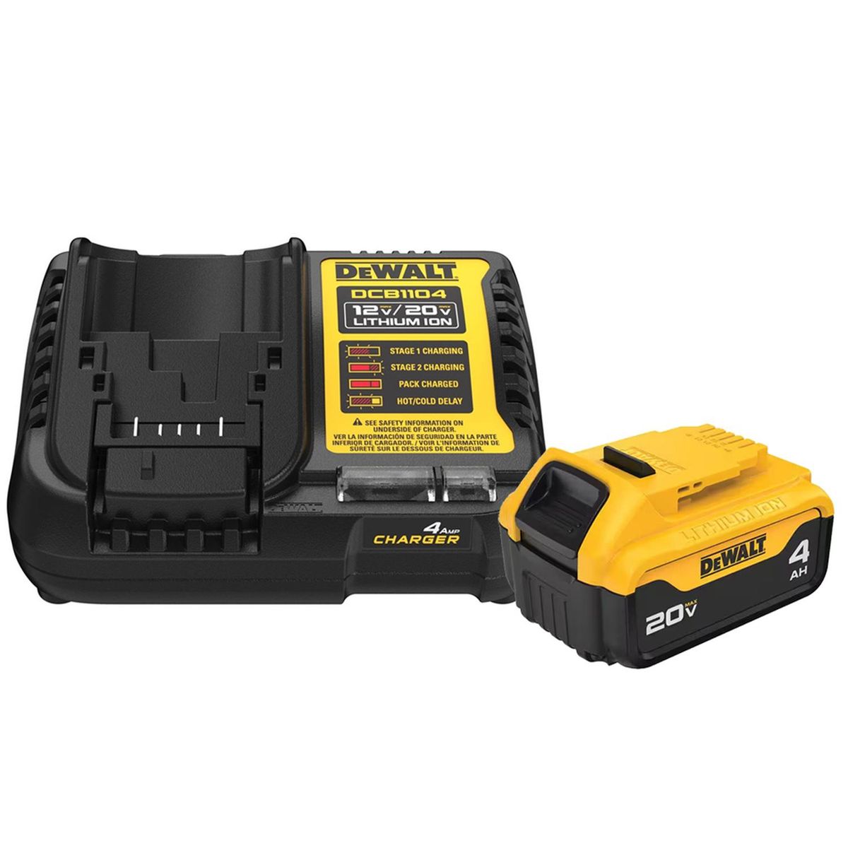 DEWALT - Starter Kit Batería 20V 4.0 Ah + Cargador Dewalt DCB204-K3