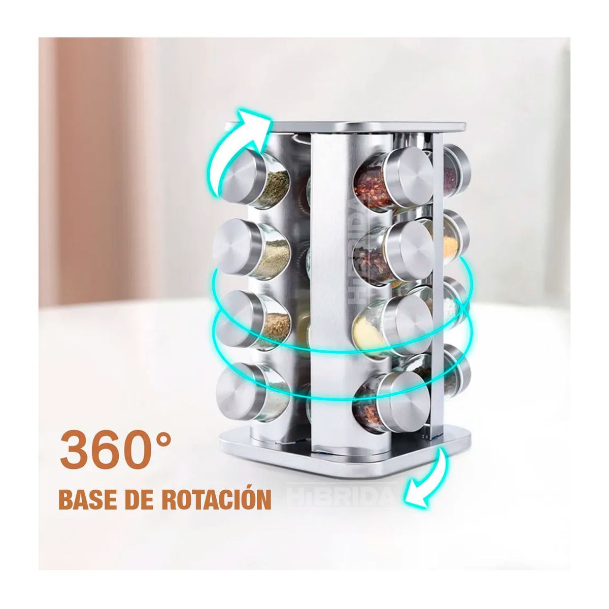 GENERICO - CONDIMENTERO ESTANTE GIRATORIO PARA ESPECIAS - H-CONDIMENTERO