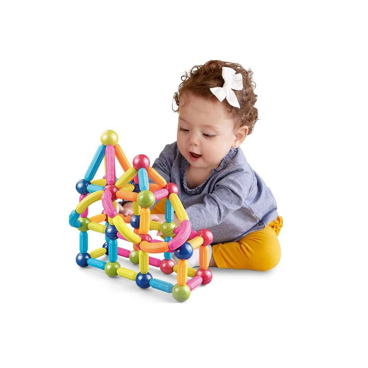 GENERICO - Bloques Palos Imantados de construcción de 64 pcs FD136